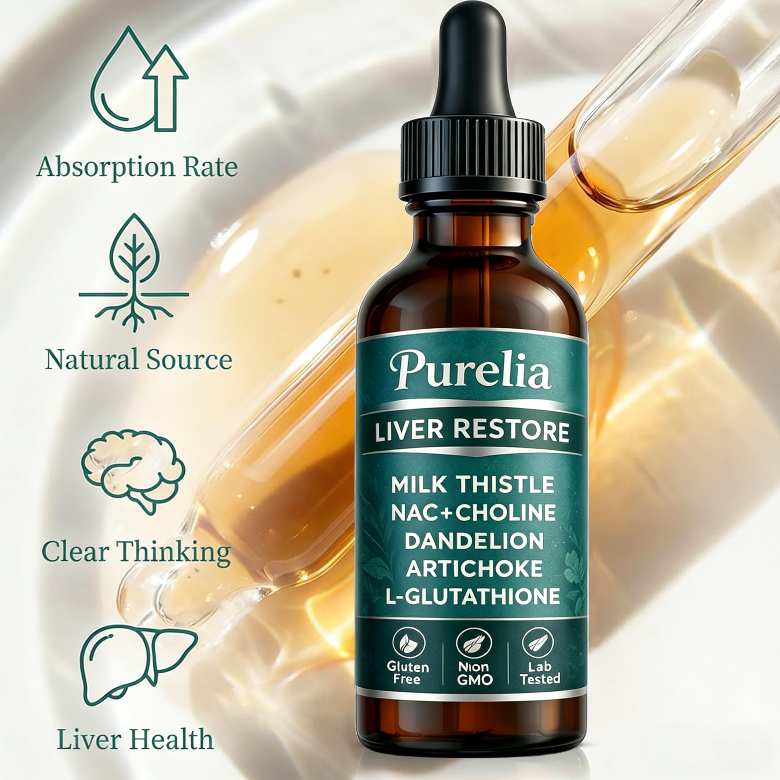 velura Purelia gotas en vaso con agua lista para consumir fácilmente