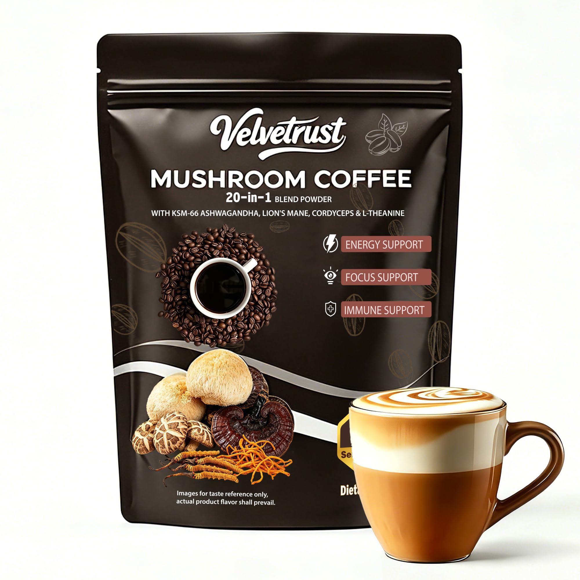 Velvetrust smoothie con café de setas para uso versátil en recetas