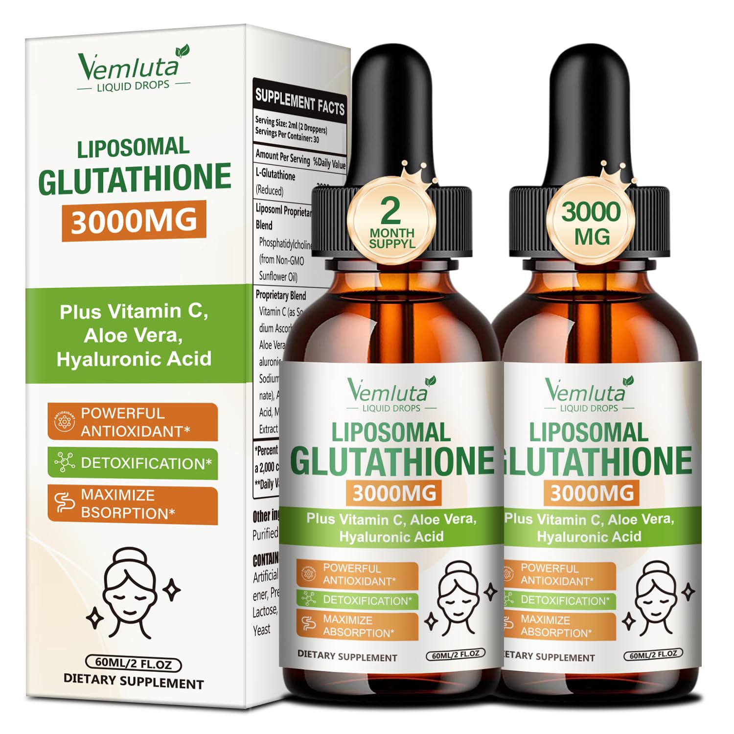 Vemluta envase frontal mostrando el pack y beneficios claros