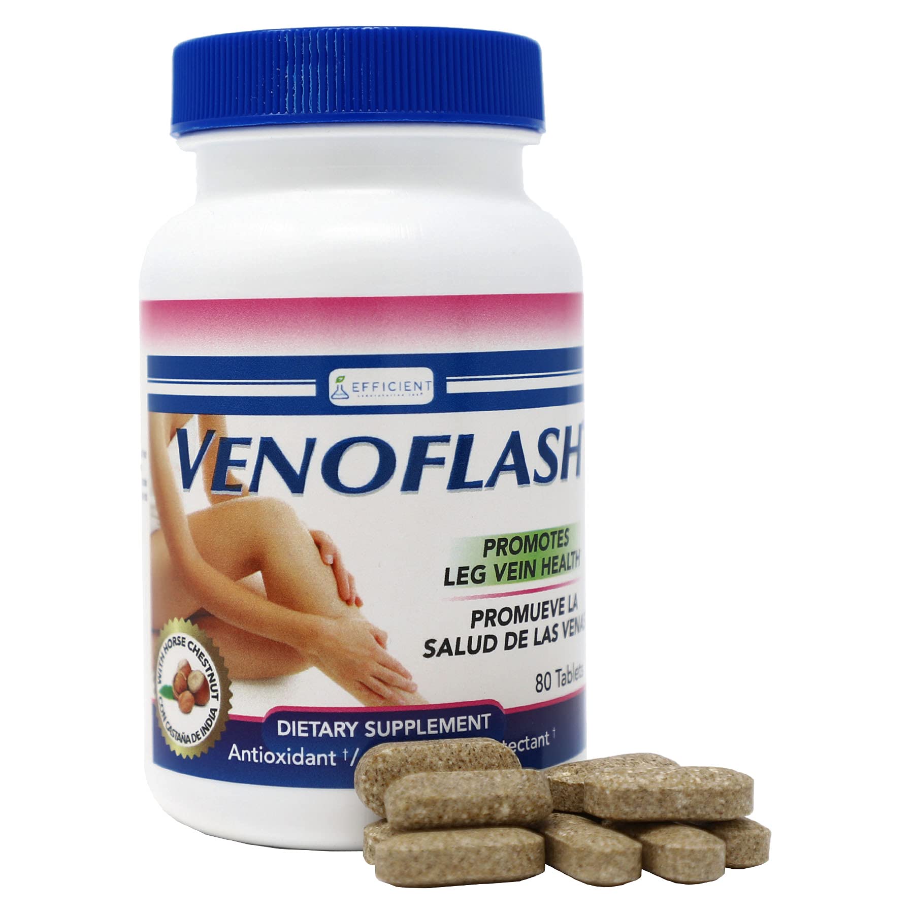 Venoflash frasco delantero mostrando etiqueta clara y beneficio de apoyo venoso