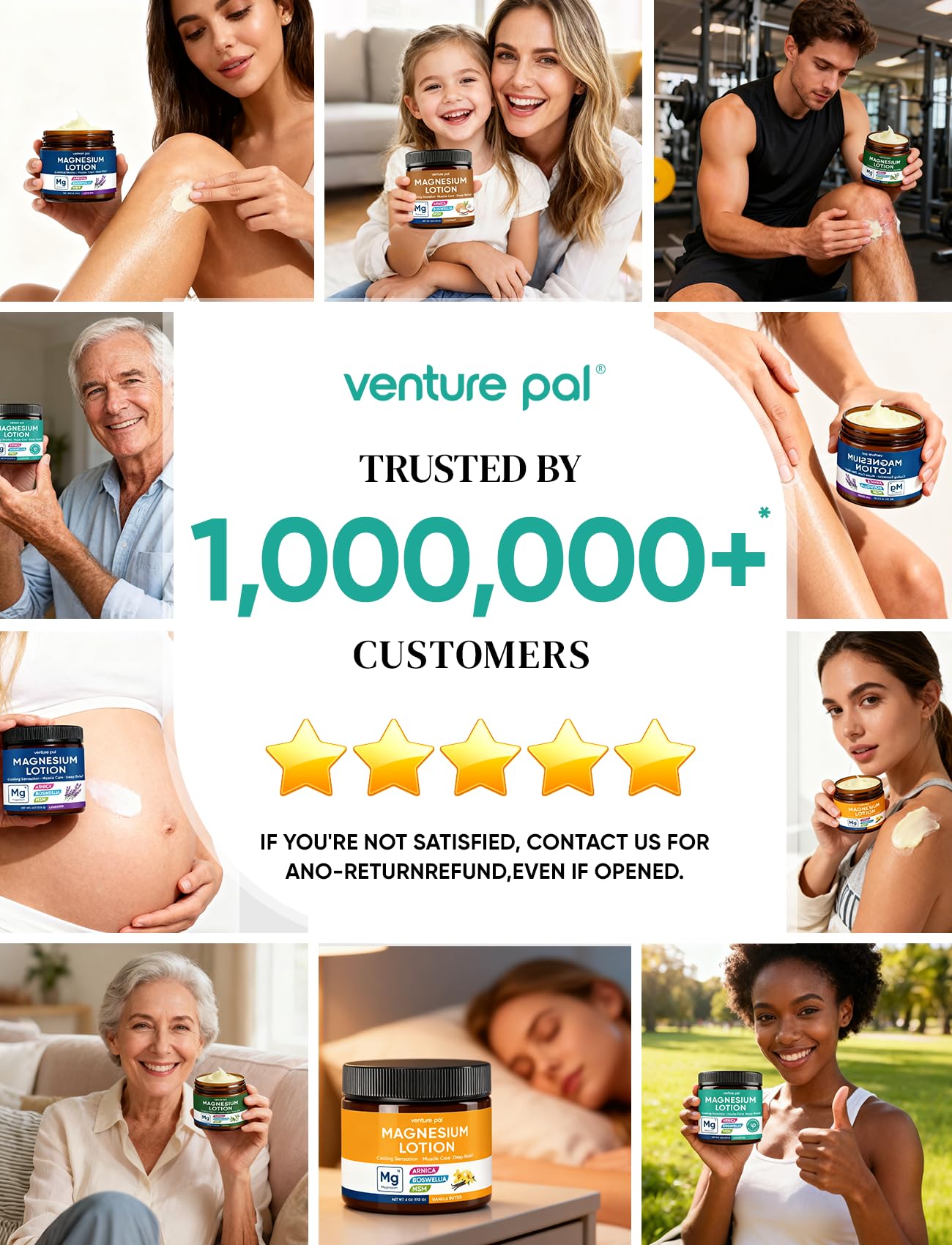 Venture Pal detalle de menta indicando frescor y confort al aplicar la loción