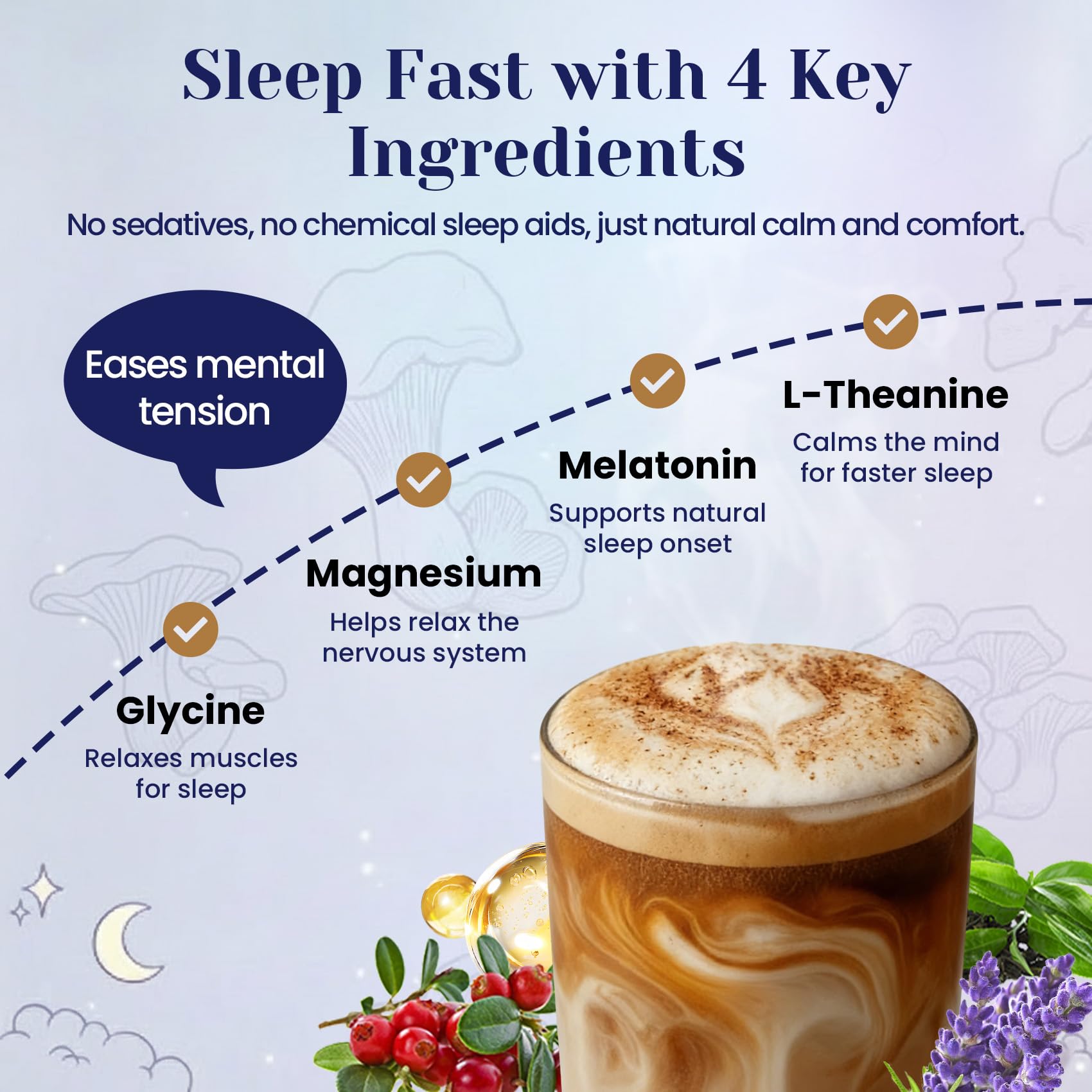 Venture Pal detalle de la etiqueta con lista de ingredientes clave para tranquilidad