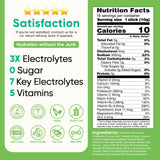 Venture Pal etiqueta nutricional legible, información de electrolitos y vitaminas