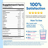 Venture Pal etiqueta nutricional destacando electrolitos y vitaminas claras