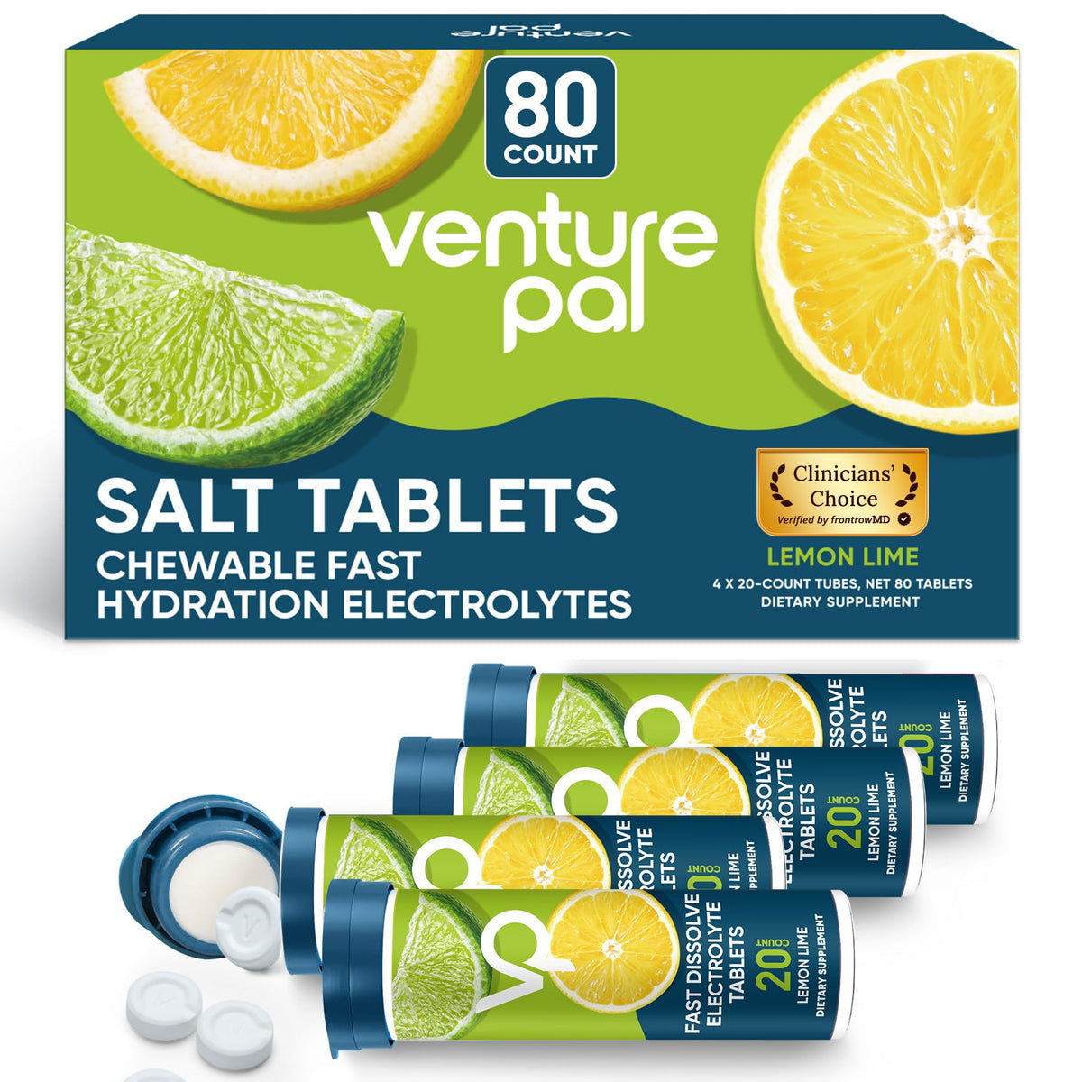 Venture Pal frente del paquete mostrando 80 tabletas y beneficios