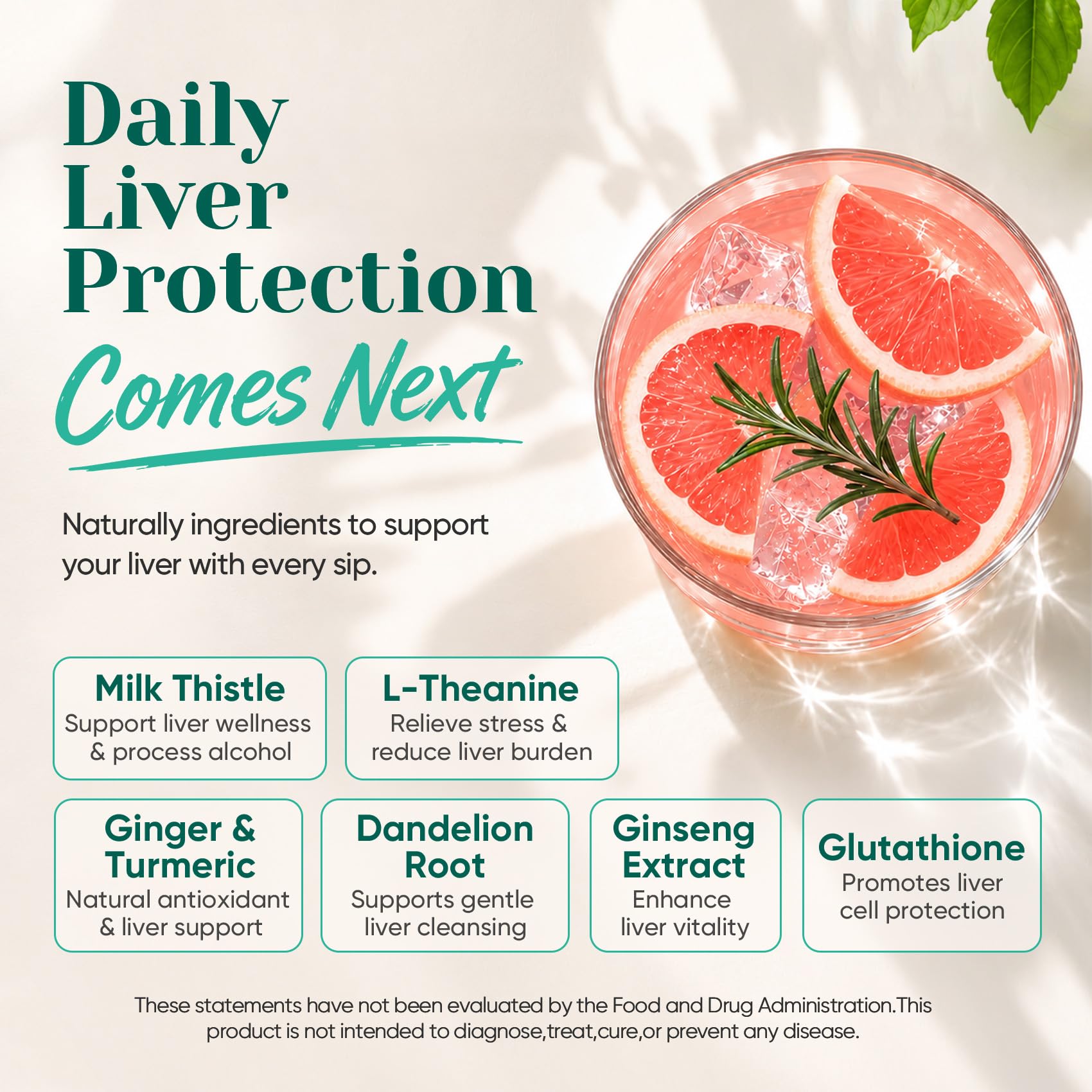 Venture Pal etiqueta con ingredientes clave como cardo mariano, L-teanina y vitaminas B