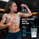 Venture Pal bebida preparada mezclada en agua que muestra disolución rápida