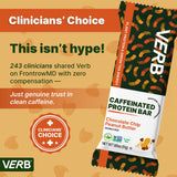 Verb Caffeinated Energy Bar barra en mano mostrando tamaño portátil y práctico