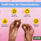 Verb Caffeinated Energy Bar barrita abierta sobre mesa lista para consumir