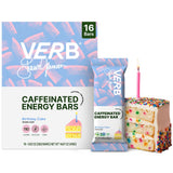 Verb Caffeinated Energy Bar frente del paquete mostrando 16 unidades y conveniencia