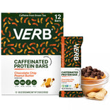 Verb Caffeinated Energy Bar frente del empaque mostrando variedad y conveniencia