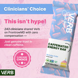 Verb Caffeinated Energy Bar ingredientes naturales apilados destacando limpieza