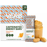 Verb Caffeinated Energy Bar frente del empaque mostrando sabor Peanut Butter Cookie y conveniencia