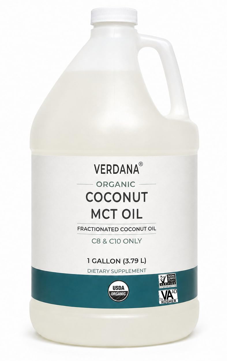 Verdana envase frontal de 1 galón muestra volumen y pureza