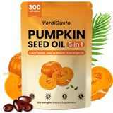 VerdiGusto envase frontal mostrando 300 softgels y beneficios clave