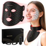 Verfubo mascarilla frontal mostrando LEDs para tratamiento facial y cuello con ajuste cómodo