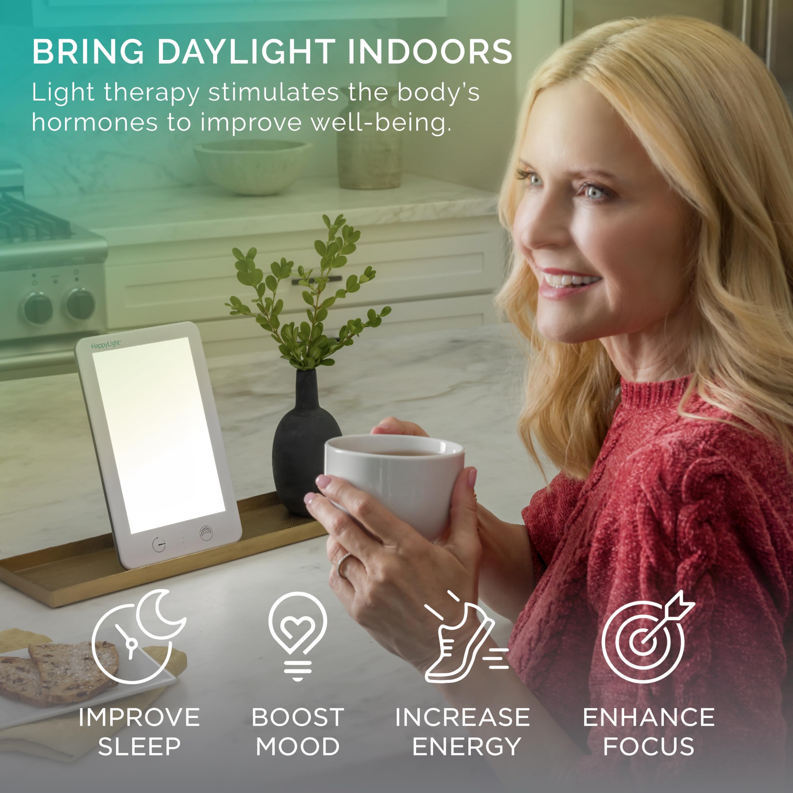 Verilux detalle de los LEDs sin UV que ofrece luz uniforme y sin parpadeo