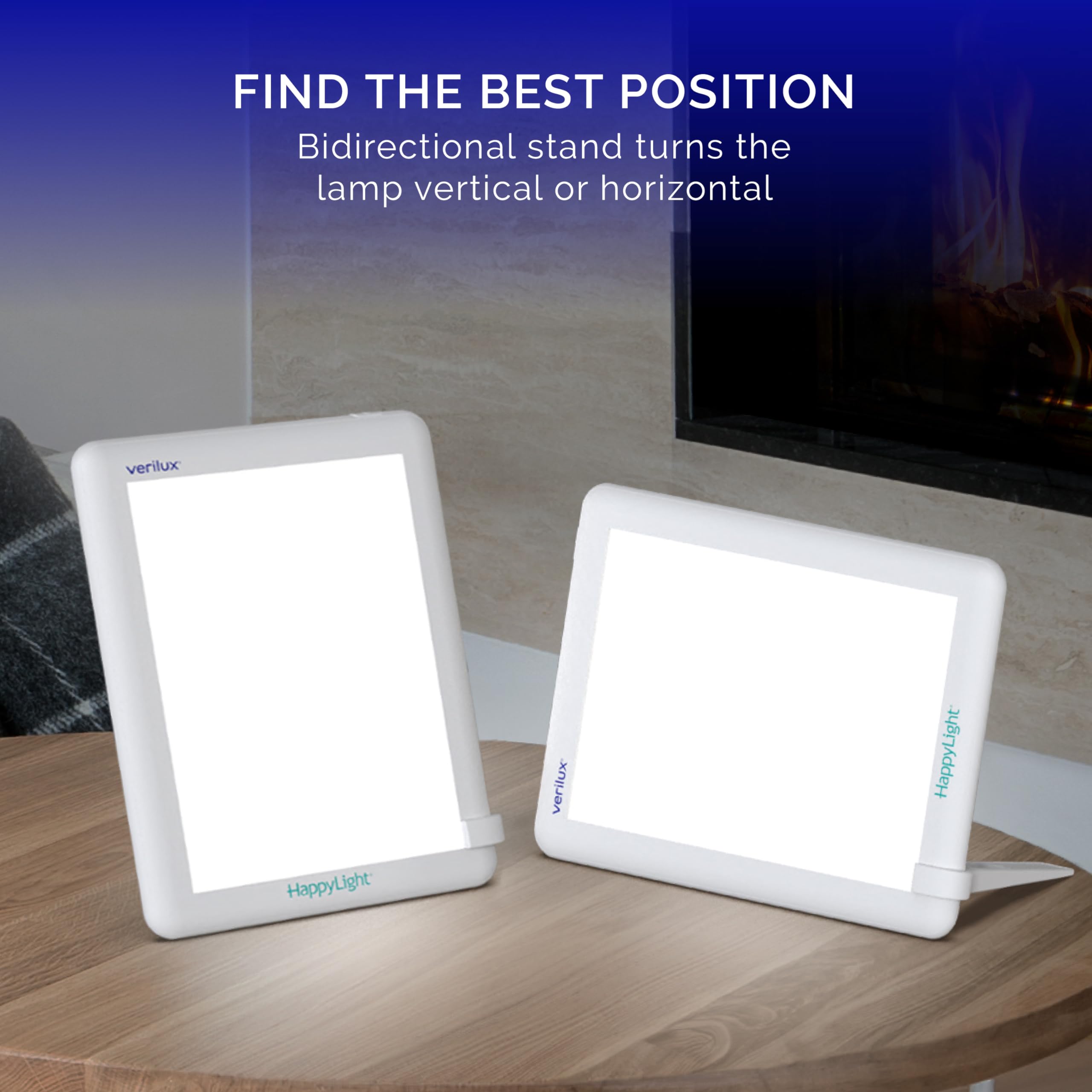 Verilux HappyLight Lucent junto a una regla, comparación de tamaño para referencia