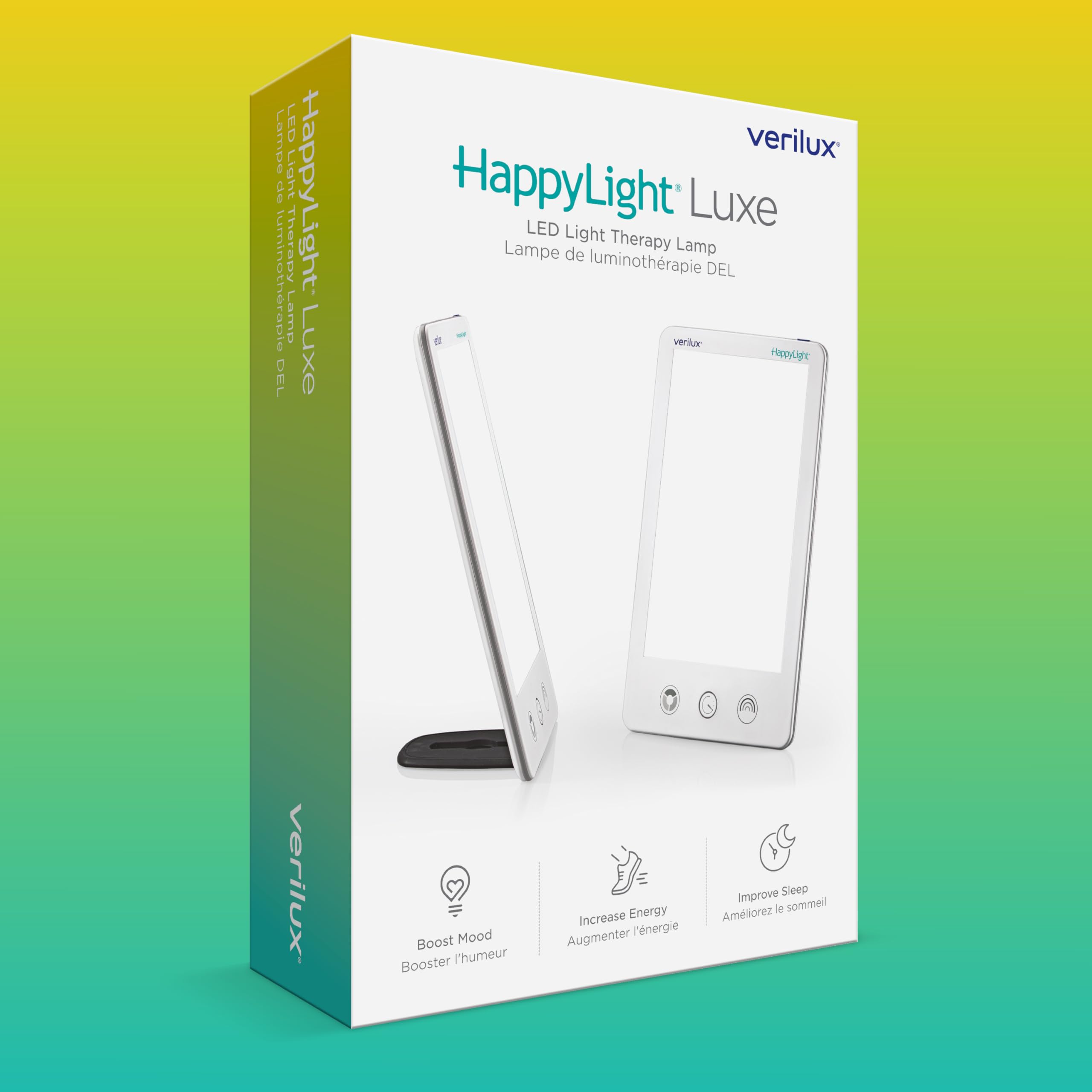 Verilux HappyLight Luxe comparación de tamaño para portabilidad y viaje