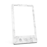 Verilux HappyLight Luxe vista frontal en blanco mármol con diseño elegante y beneficios estéticos