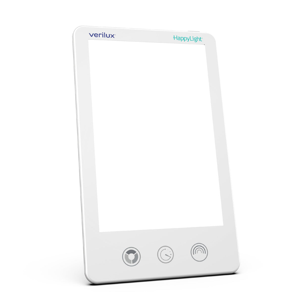 Verilux HappyLight Luxe vista frontal con luz intensa y diseño delgado