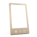 Verilux HappyLight Luxe vista frontal, iluminación uniforme y elegante