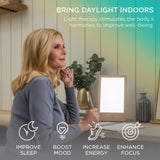 Verilux HappyLight Luxe textura de superficie, acabado champán y durabilidad