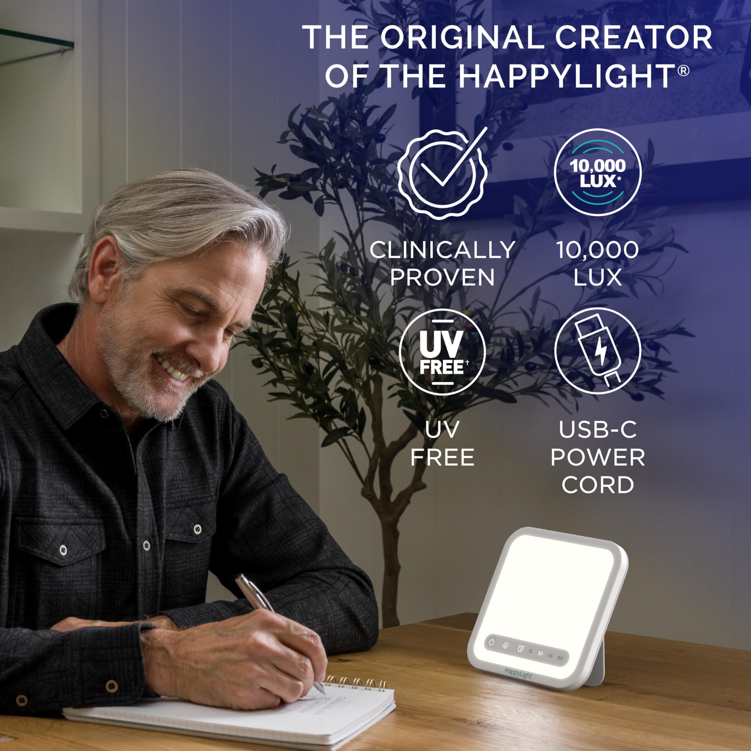 Verilux HappyLight Mini soporte ajustable 90 grados para dirigir la luz eficazmente