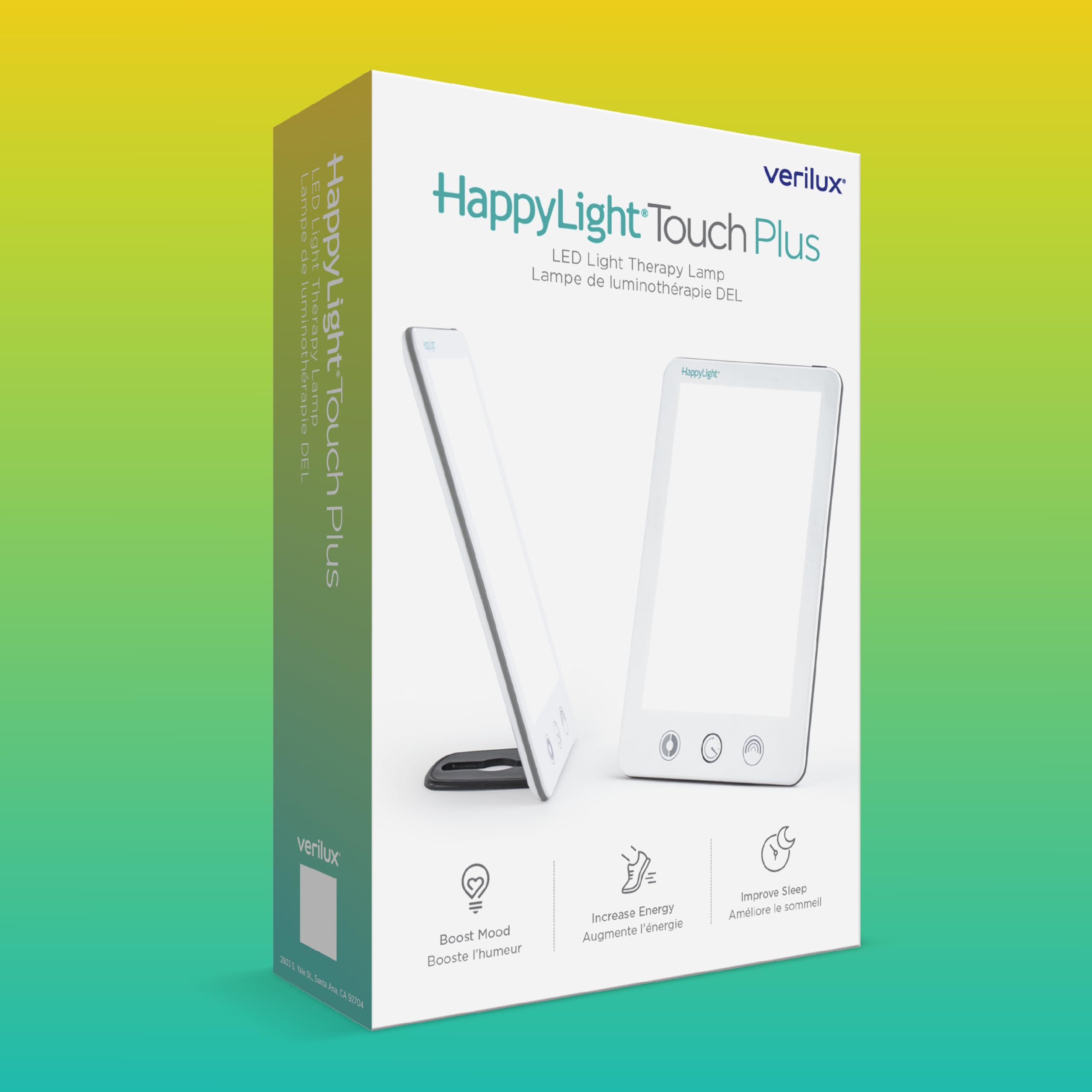 Verilux HappyLight montada en pared optimizando espacio y rutina diaria
