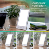 Verilux HappyLight detalle de superficie anti-reflejo para comodidad visual