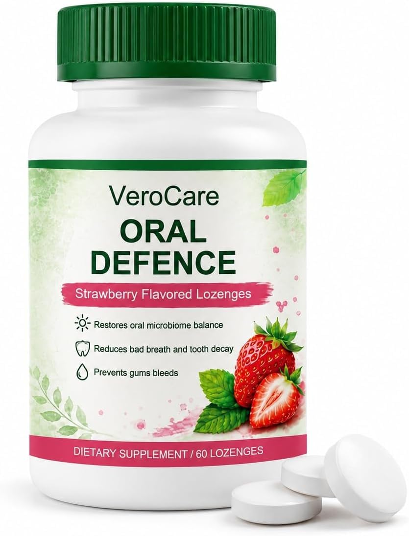 VeroCare frontal del envase mostrando 60 pastillas y beneficios