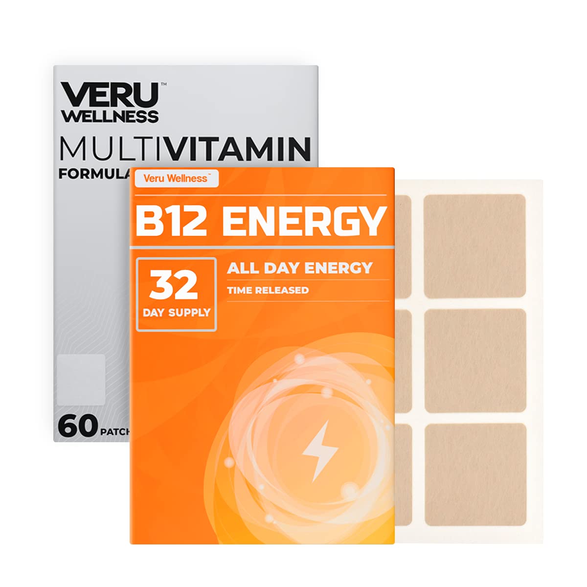Veru Wellness empaque frontal mostrando parches y beneficios portabilidad