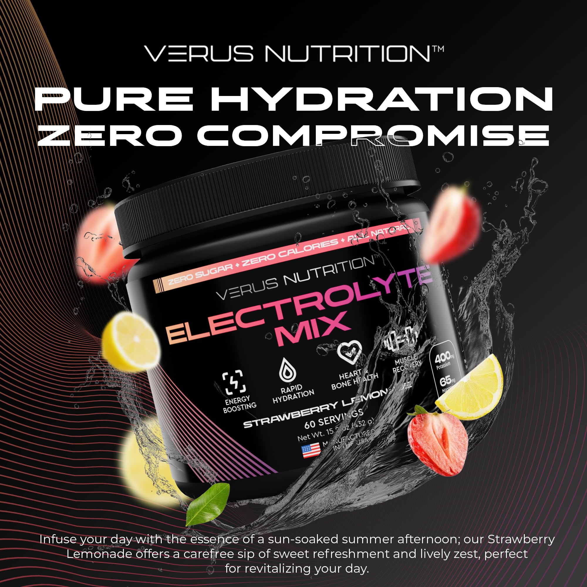 VERUS NUTRITION polvo textura cercana destaca disolución rápida y mezcla sin residuos