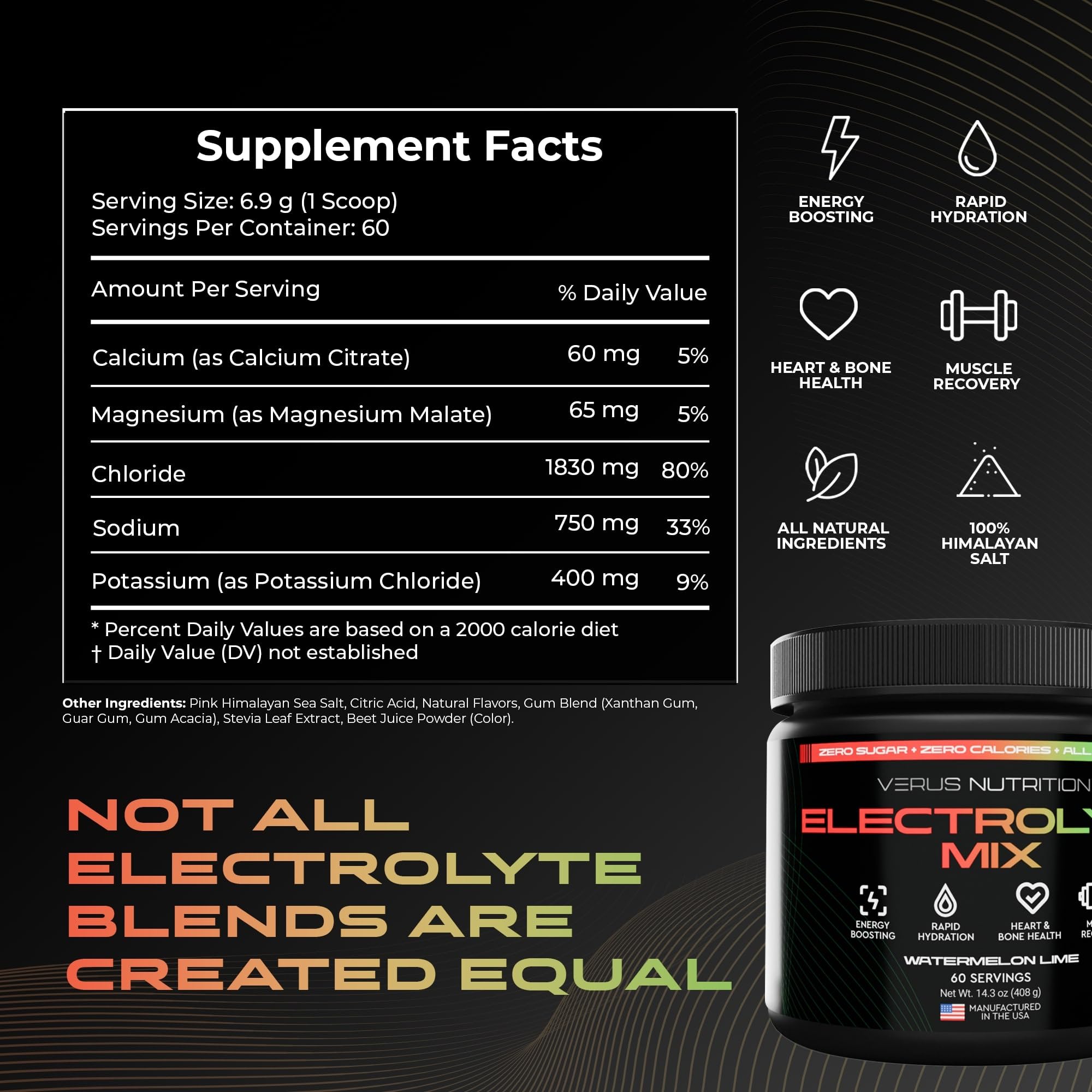 VERUS NUTRITION vaso con bebida lista resaltando color y frescura