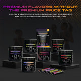 VERUS NUTRITION varios envases mostrando opciones de sabores