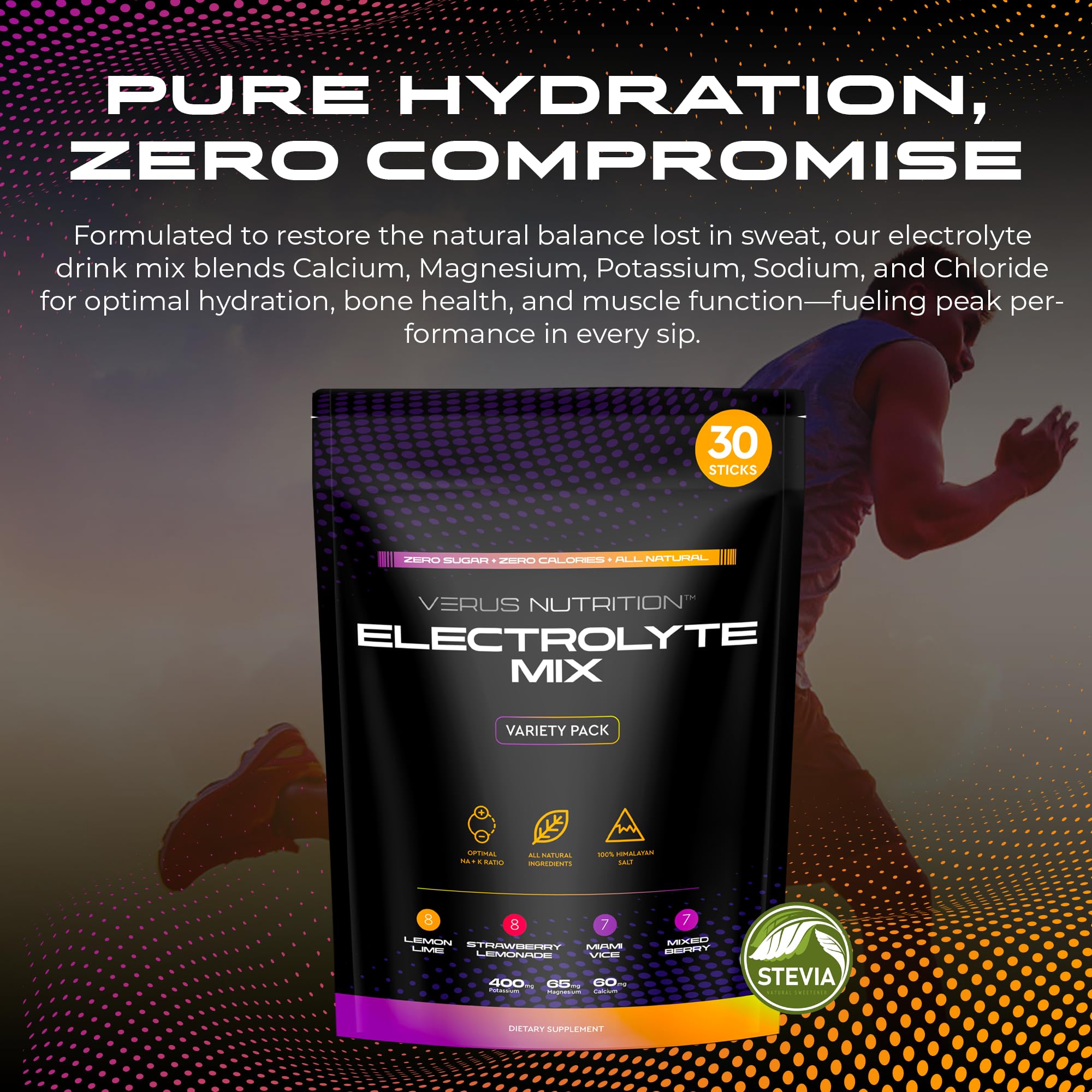 VERUS NUTRITION sobre individual abierto listo para mezclar