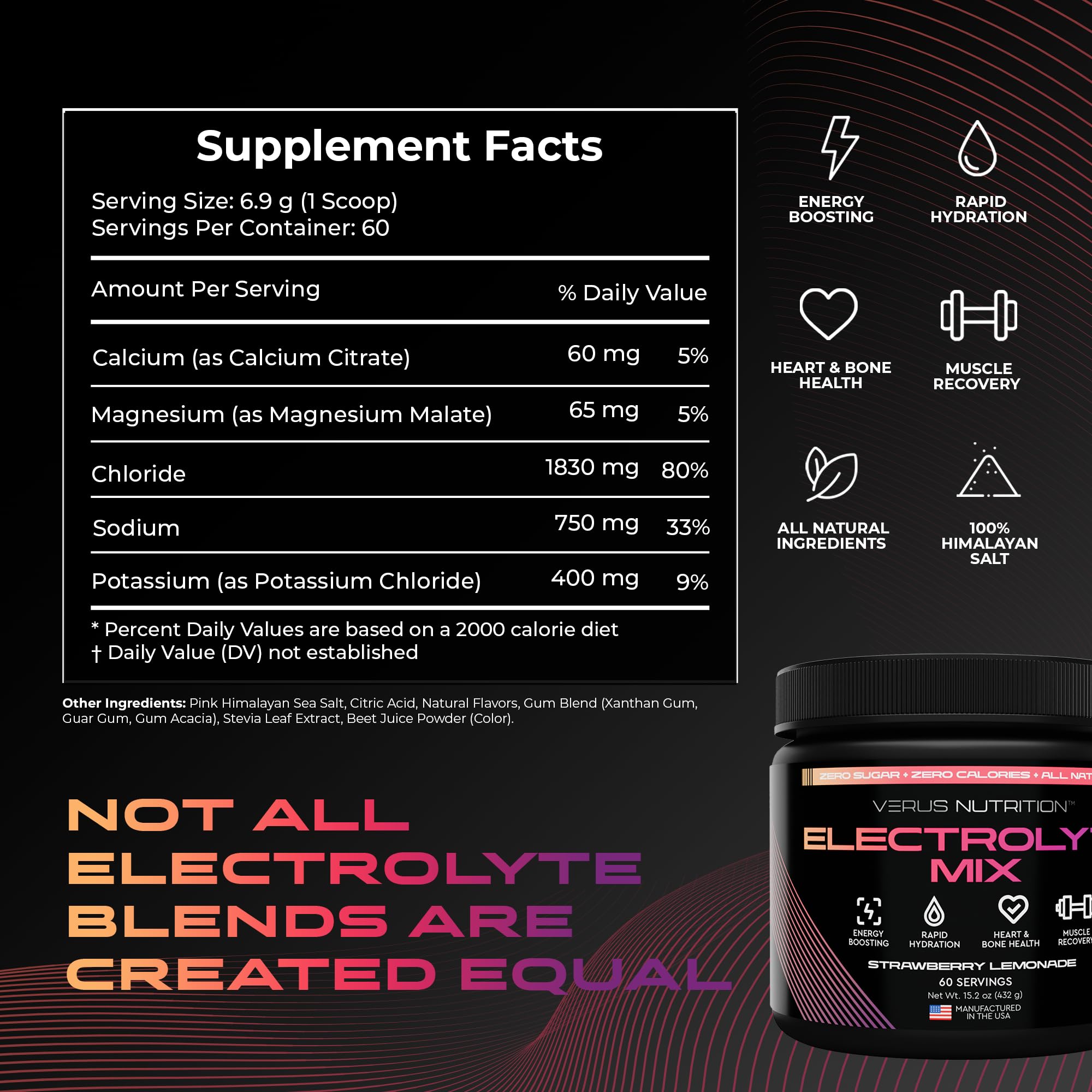 VERUS NUTRITION vaso mezclado con color rosa claro y refresco instantáneo