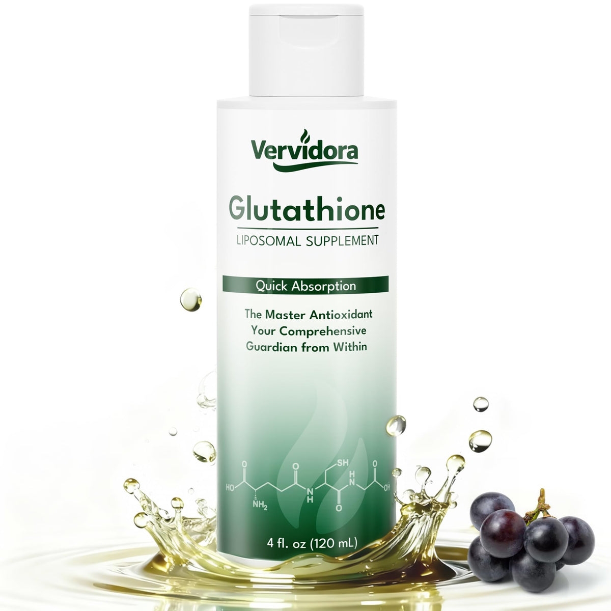 Vervidora envase frontal del glutatión liposomal, claridad del producto y marca