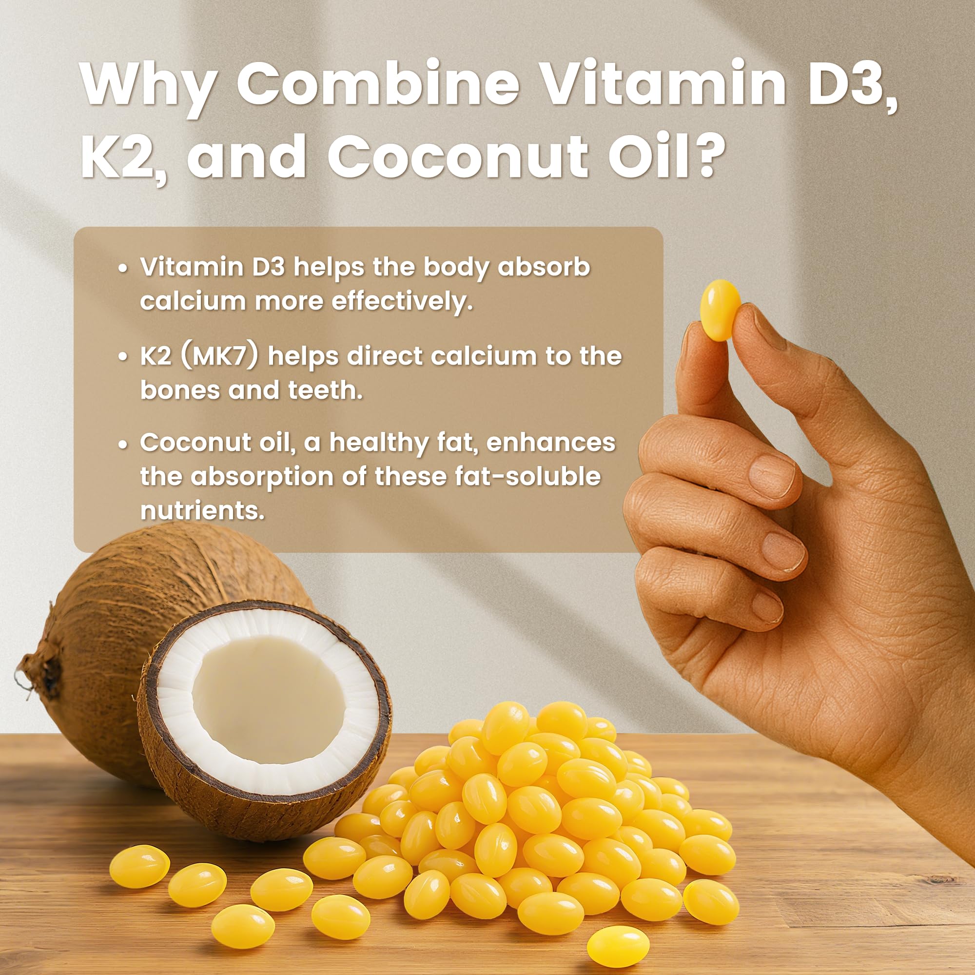 VEV Corefeel cápsula abierta con aceite de coco visible indicando mejor absorción