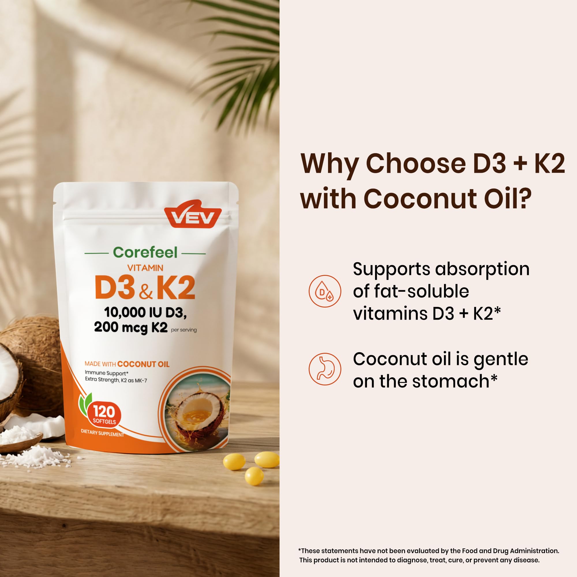 VEV etiqueta nutricional legible mostrando dosis D3 y K2