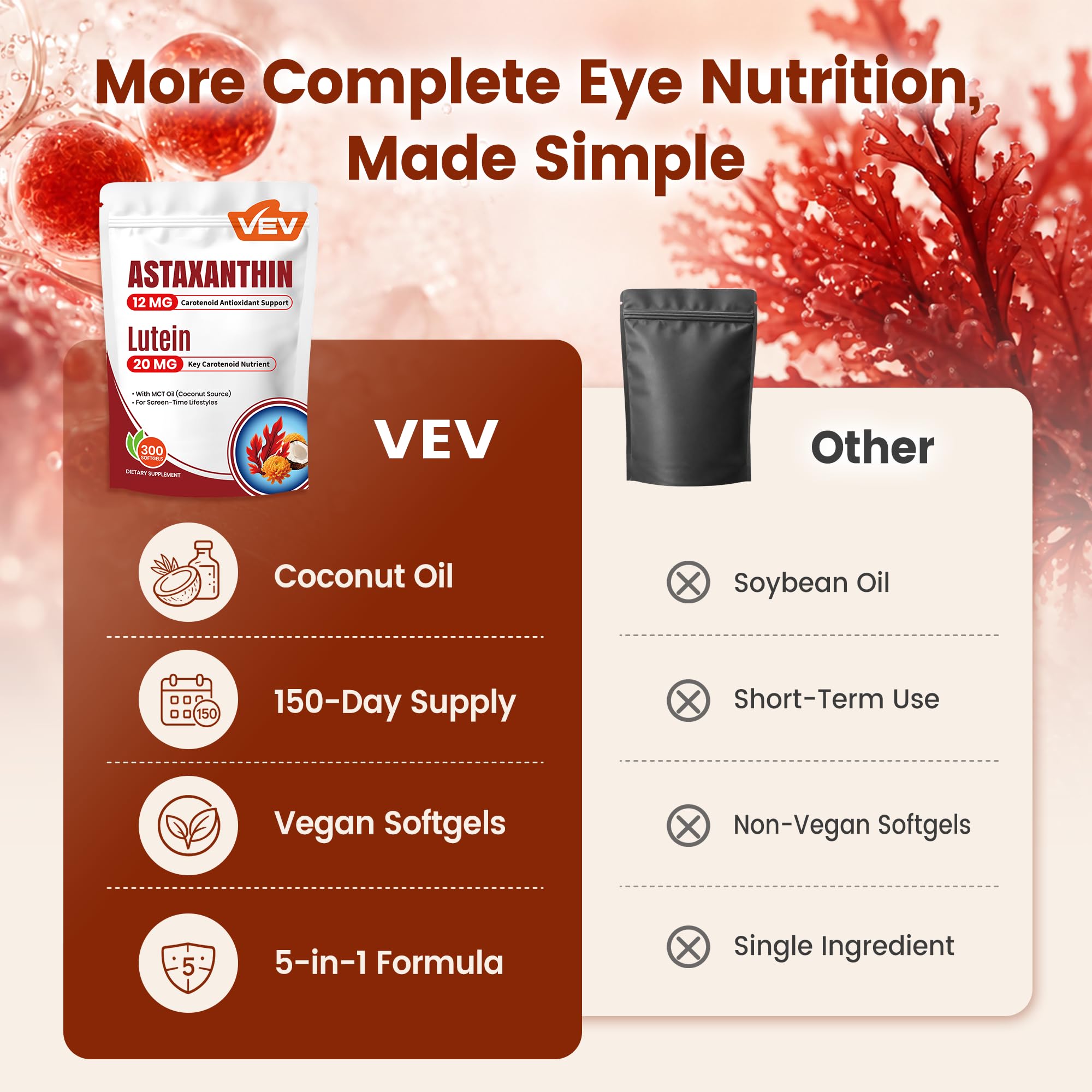VEV origen de ingredientes: microalga y flor de caléndula en detalle natural