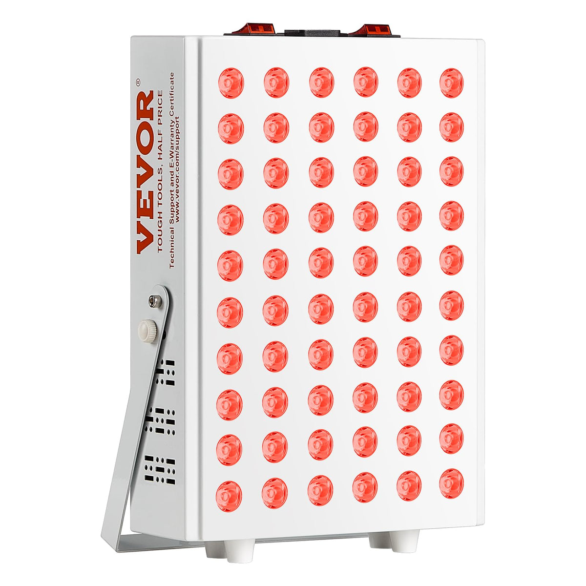 VEVOR panel frontal mostrando LEDs y beneficio de cobertura uniforme