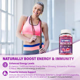 Veyttisy conjunto de ingredientes clave como omega-3, CoQ10 y extractos herbales visibles