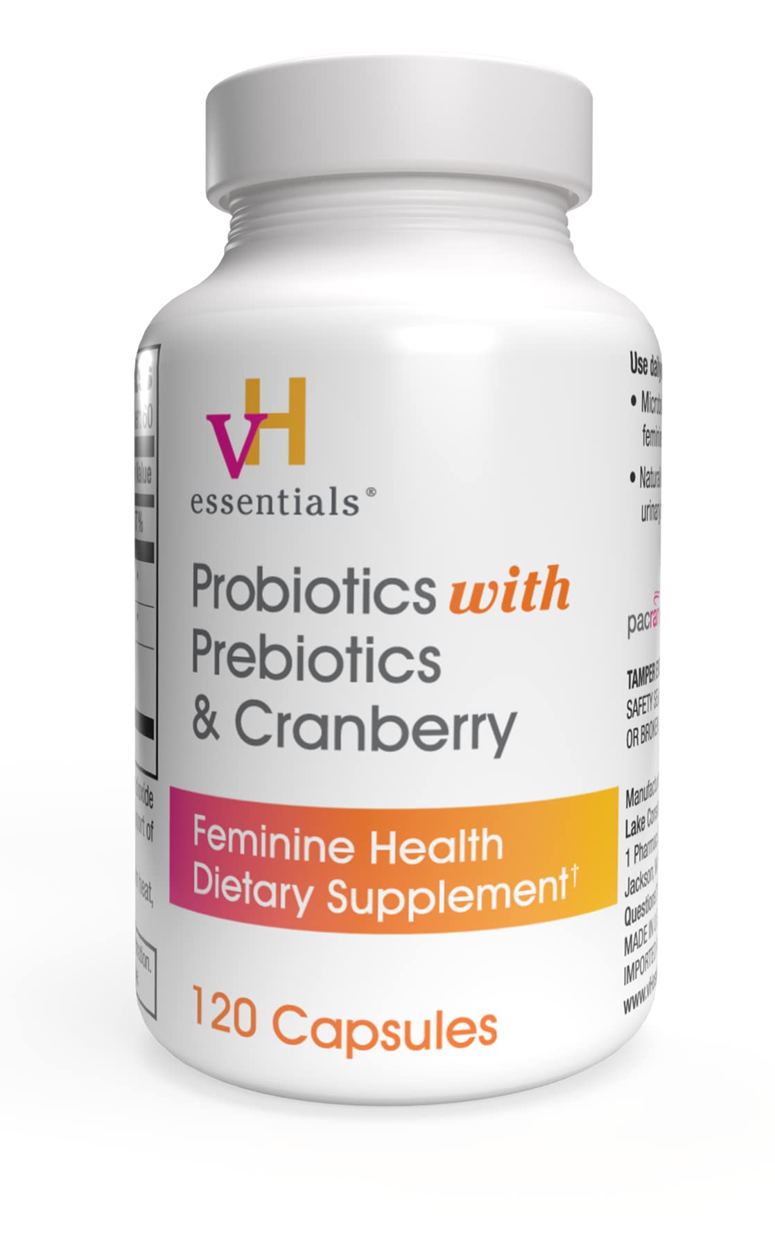 vH essentials envase frontal mostrando nombre y beneficios visibles