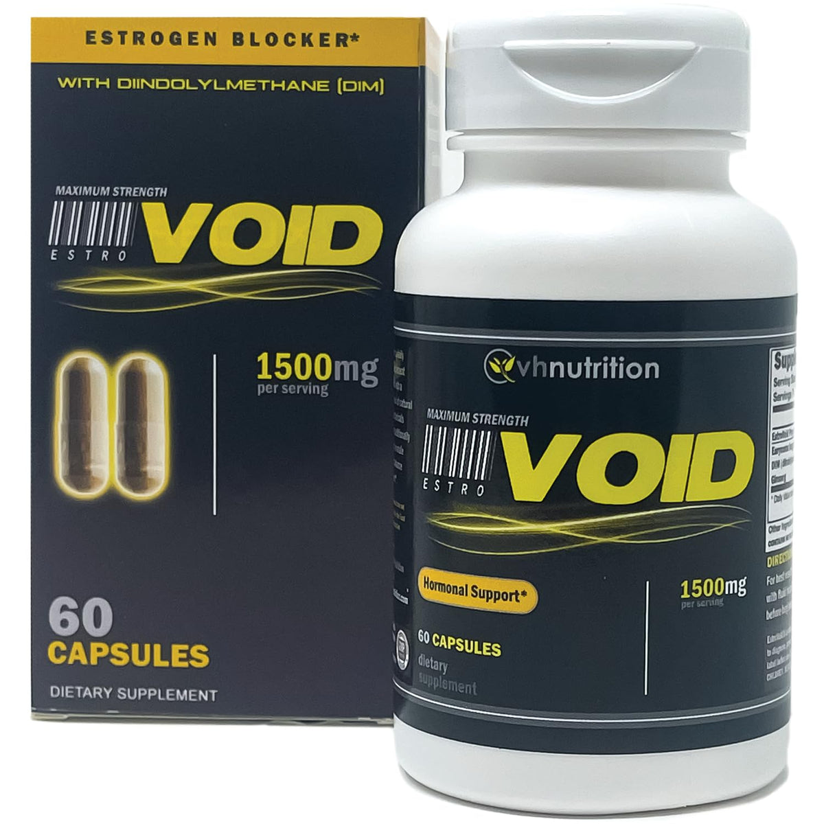 VH Nutrition EstroVoid frontal del producto mostrando envase y beneficios