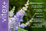 VH Nutrition VITEX+ polvo de extracto en primer plano para comprobar textura