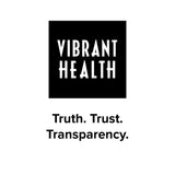 Vibrant Health envase con sello y caja mostrando certificaciones