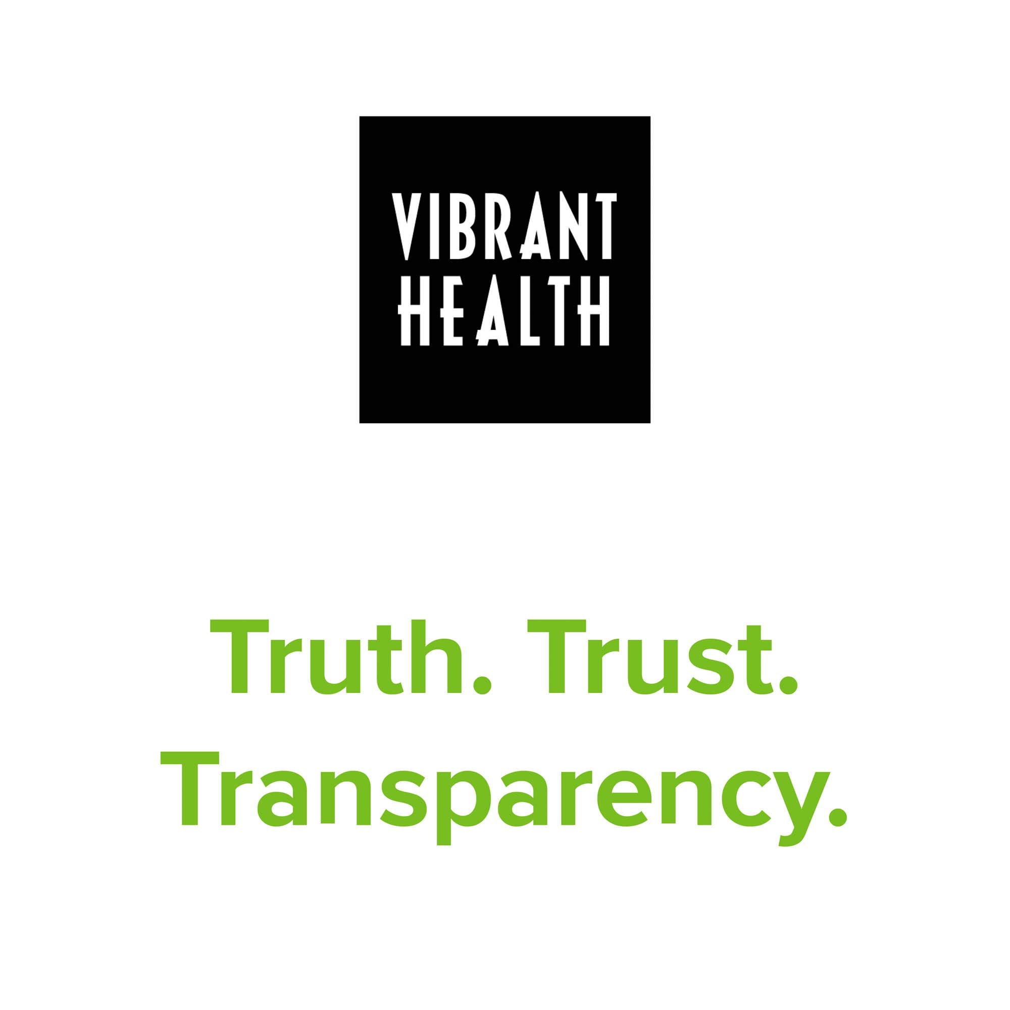 Vibrant Health sobre junto a mano para comparar tamaño y porción portátil