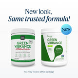 Vibrant Health polvo verde textura cercana para mezclar fácilmente