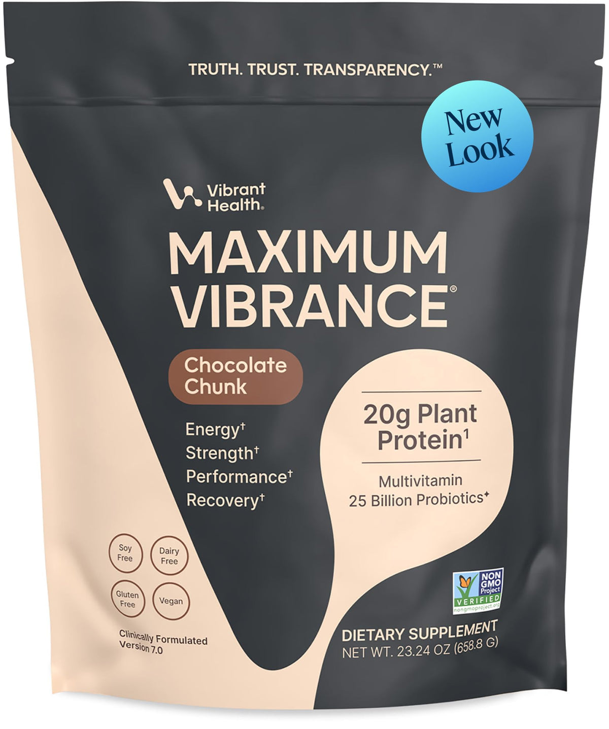 Vibrant Health envase frontal mostrando beneficios y formato portátil